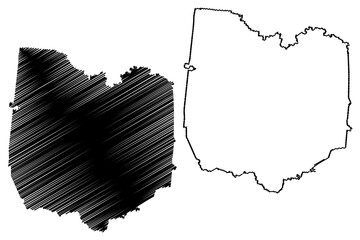 Bedford County, State of Tennessee (U.S. county, United States of America, USA, U.S., US) map vector illustration, scribble sketch Bedford map