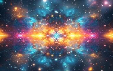Fototapeta premium Abstract cosmic burst reflections background. Featuring cosmic burst reflections and bright colors. Emphasizing motion and depth. Ideal for space and dynamic themes.