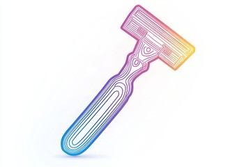 Obraz premium 3D razor icon, modern and detailed design with sleek edges on white background.