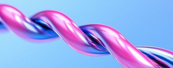 Fototapeta premium Colorful twist of vibrant pink and blue strands.