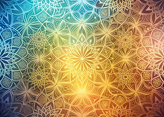 Intricate Golden Mandala Pattern. Spiritual Art and Design