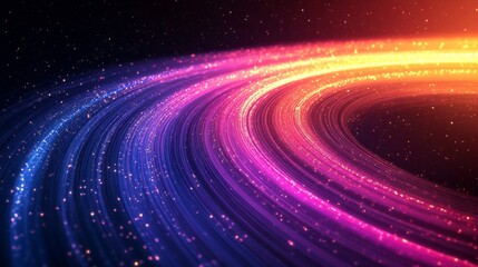Obraz premium Abstract cosmic dynamic rings background. Featuring cosmic dynamic rings with bright colors. Emphasizing depth and radiant circles. Ideal for space and artistic themes.