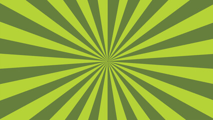 Obraz premium Green Comic Book Sunburst Background, Retro Radial Stripe Pattern