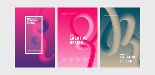 Abstract Fluid Gradient Covers Modern Creative Design Templates