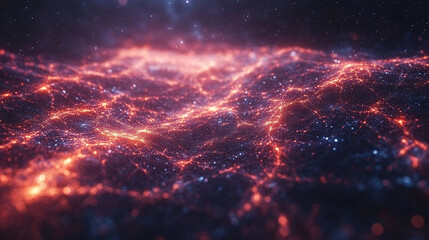 A digital display hologram HUD screen projects advanced technology from space, symbolizing innovation, modernity, and the future, with a bright, blurred background and empty space for captions