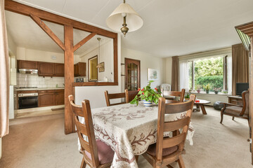 Cozy and inviting dining area with kitchen view
