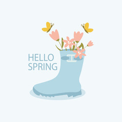 rubber boots with flowers