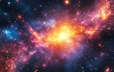 Fototapeta premium Abstract cosmic energy radiance background. Featuring cosmic energy radiance and bright colors. Emphasizing depth and motion. Ideal for space and dynamic themes.