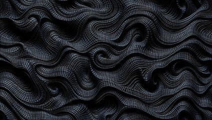 Fototapeta premium A seamless, tileable pattern of magnetic iron filings forming dynamic, shifting wave-like ridges. Fine metallic dust aligning to invisible force fields, creating an intricate and mesmerizing texture.