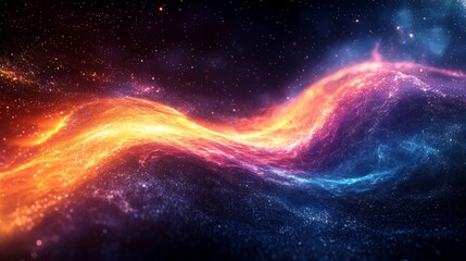 Obraz premium Abstract cosmic energy waves background. Featuring cosmic energy waves with vibrant colors. Emphasizing depth and dynamic flow. Ideal for space and artistic themes.