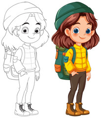 Young girl ready for an outdoor adventure