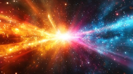 Abstract cosmic flare effects background. Featuring cosmic flare effects and vivid colors. Emphasizing depth and brilliance. Ideal for space and artistic themes.
