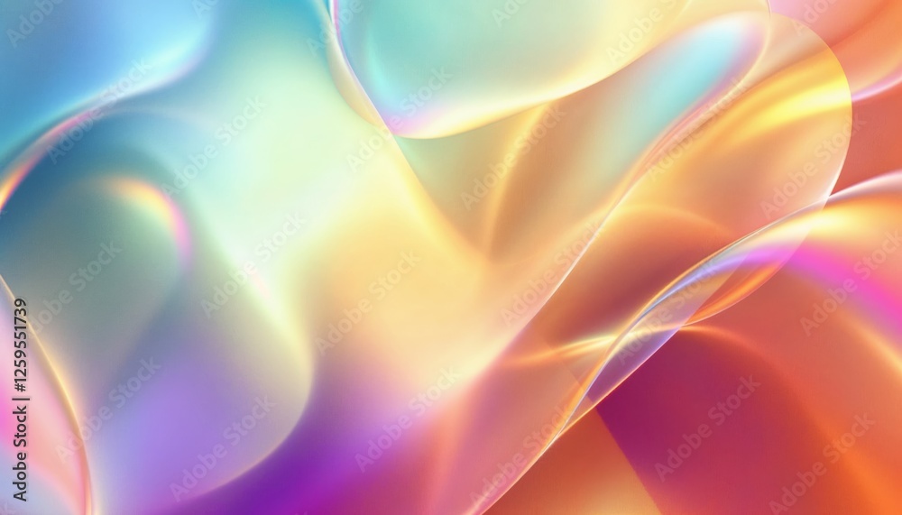 Wall mural iridescent flow a multichromatic abstract background design