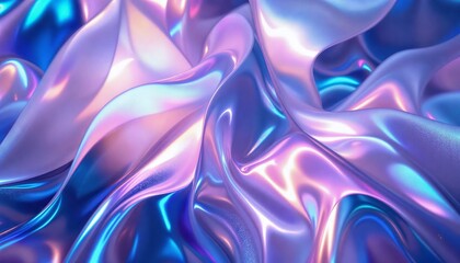 Obraz premium Iridescent Folds Abstract Modern Holographic Cloth Texture
