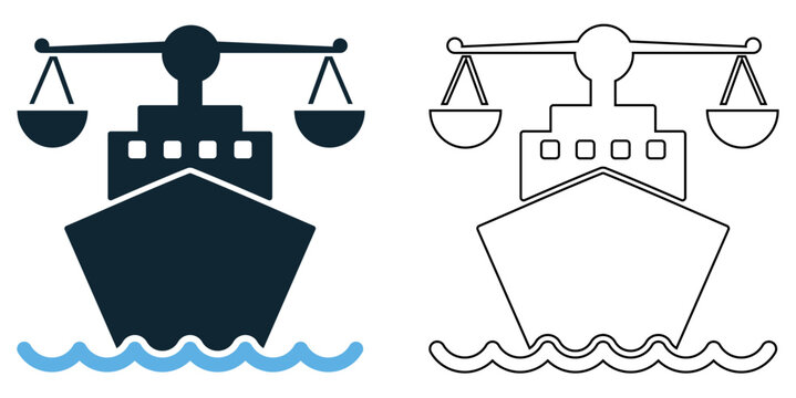 Admiralty maritime law icon vector, legal, nautical, and shipping themes