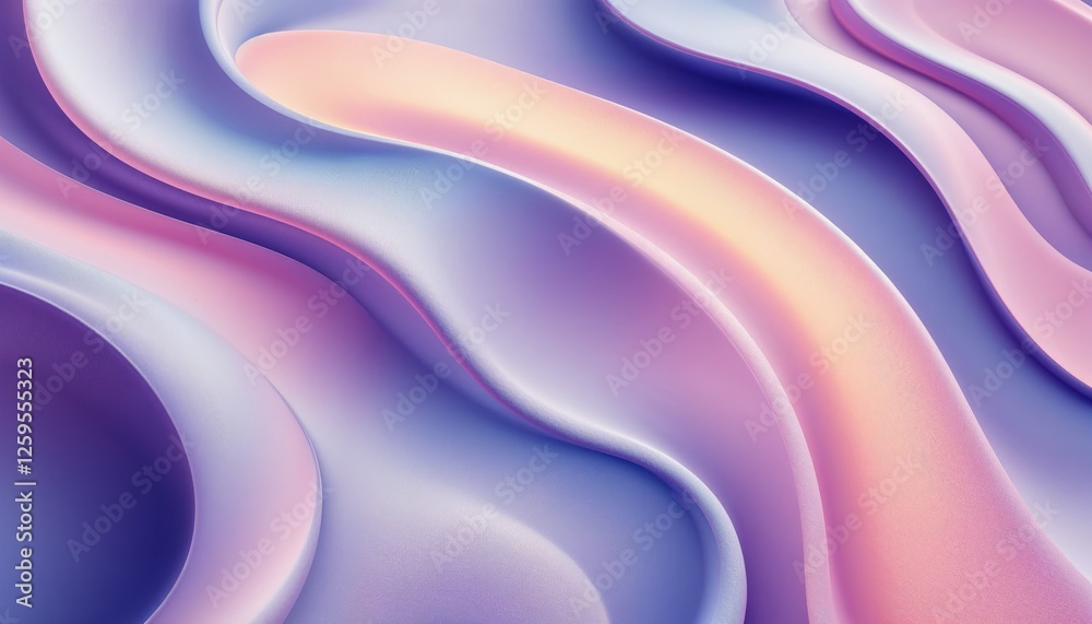 Sticker iridescent waves soft flowing silk abstract background presentation