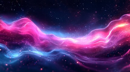 Obraz premium Abstract cosmic flare waves background. Featuring cosmic flare waves and bright colors. Emphasizing depth and motion. Ideal for space and dynamic themes.
