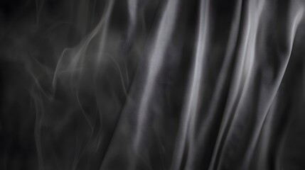 Elegant Black Smoke and Fabric Texture Background with Subtle Flowing