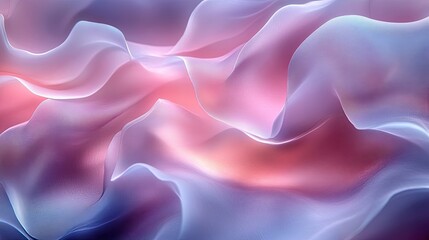 Obraz premium Soft flowing abstract fabric in pastel colors with gentle waves, creating a dreamy atmosphere