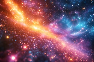 Obraz premium Abstract cosmic glow bursts background. Featuring cosmic glow bursts and vivid colors. Emphasizing motion and depth. Ideal for space and dynamic themes.