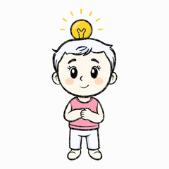 Illustration of Figure Character with a lightbulb over its head.