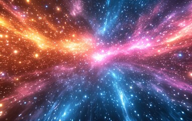 Obraz premium Abstract cosmic glow bursts background. Featuring cosmic glow bursts and vivid colors. Emphasizing movement and depth. Ideal for space and artistic themes.