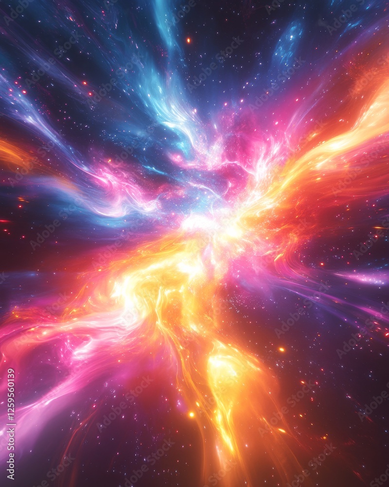 Wall mural abstract cosmic glow patterns background. featuring cosmic glow patterns and bright colors. emphasiz
