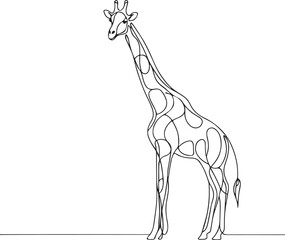 Simple Giraffe Line Art Illustration © Tani Ji