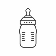 This vector illustration features a simple yet charming baby bottle design, showcasing its structure and essential details. Ideal for projects related to parenting, childhood, or caregiving.