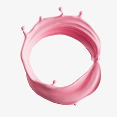 3D Render of a strawberry Liquid Splash in Motion