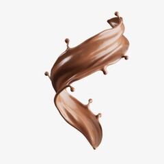 Chocolate Milk splash 3d realistic
