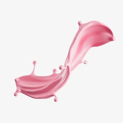 3D Render of a strawberry Liquid Splash in Motion