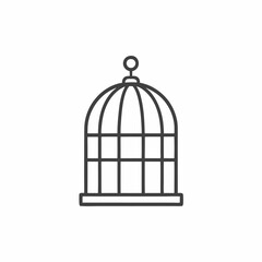 This artistic illustration features a beautifully crafted birdcage with delicate lines and a rounded dome shape. The simplicity captures an air of elegance, perfect for various design projects.