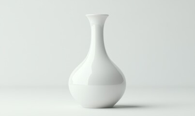 Elegant white vase, minimalist studio, clean background, home decor