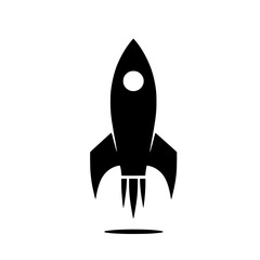 Rocket Launch Icon: A simple yet powerful vector illustration of a rocket launching into space, symbolizing new beginnings, innovation, and rapid growth.