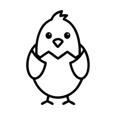 Outline icon of an Easter chick hatching from an egg
