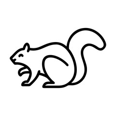 Outline icon of a playful squirrel
