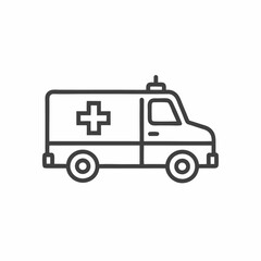 A distinct vector illustration of an emergency medical vehicle ready for action, featuring a recognizable cross symbol.
