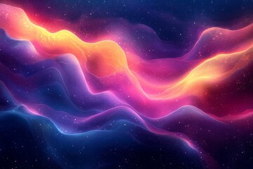Abstract cosmic glow waves background. Featuring cosmic glow waves and vivid colors. Emphasizing depth and movement. Ideal for space and artistic themes.