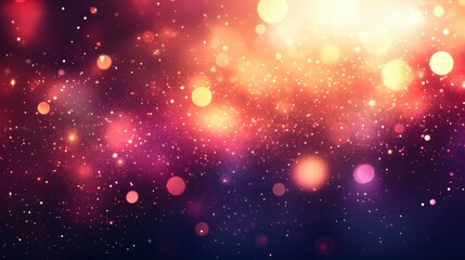 Obraz premium Abstract Cosmic Backdrop with Glowing Particles and Bokeh Lights for Festive Celebrations