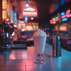 cocktail with ice and straw