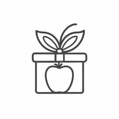 Decorated gift box showcases an artistic apple with playful leaves adorning the top, symbolizing creativity and joy. Ideal for birthdays or festive events, the design adds charm to any celebration.