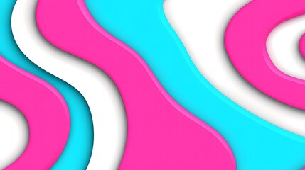 Colorful Abstract Waves in Pink, Blue, and White Background Design