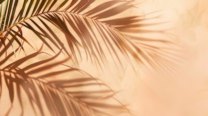Obraz premium abstract background with palm shadow on a soft plain wall