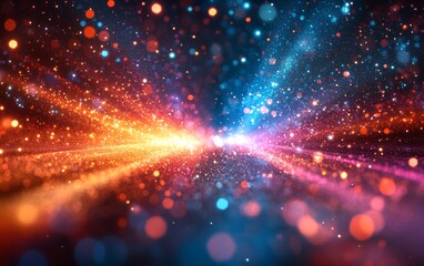 Fototapeta premium Abstract cosmic light bursts background. Featuring cosmic light bursts and bright colors. Emphasizing motion and depth. Ideal for space and dynamic themes.