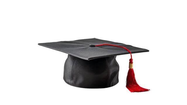 Graduation Cap Image Black and Red Academic Success