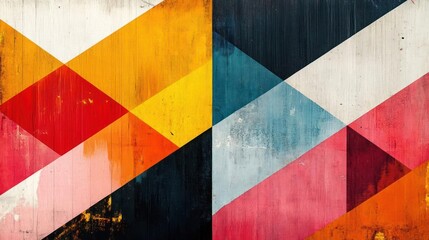 Fototapeta premium Abstract geometric patterns on a colorful background.
