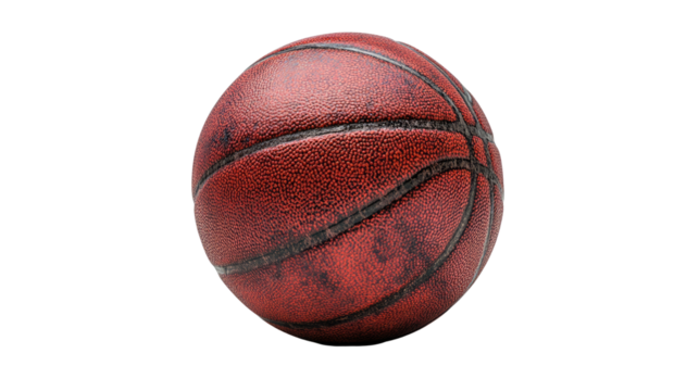 Basketball's Rough Exterior: A weathered basketball, scarred by countless games and challenges, stands as a testament to dedication and the love of sport, revealing the dedication and resilience.