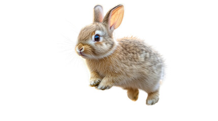 Obraz premium Curious Bunny: A charming, fluffy bunny rabbit stands gracefully, showcasing its soft fur and adorable features, poised for a playful adventure.