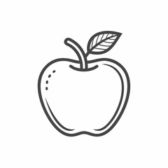 A simple vector art piece featuring a ripe apple with a single green leaf, showcasing organic beauty and freshness. Ideal for nature-themed designs or healthy living concepts.